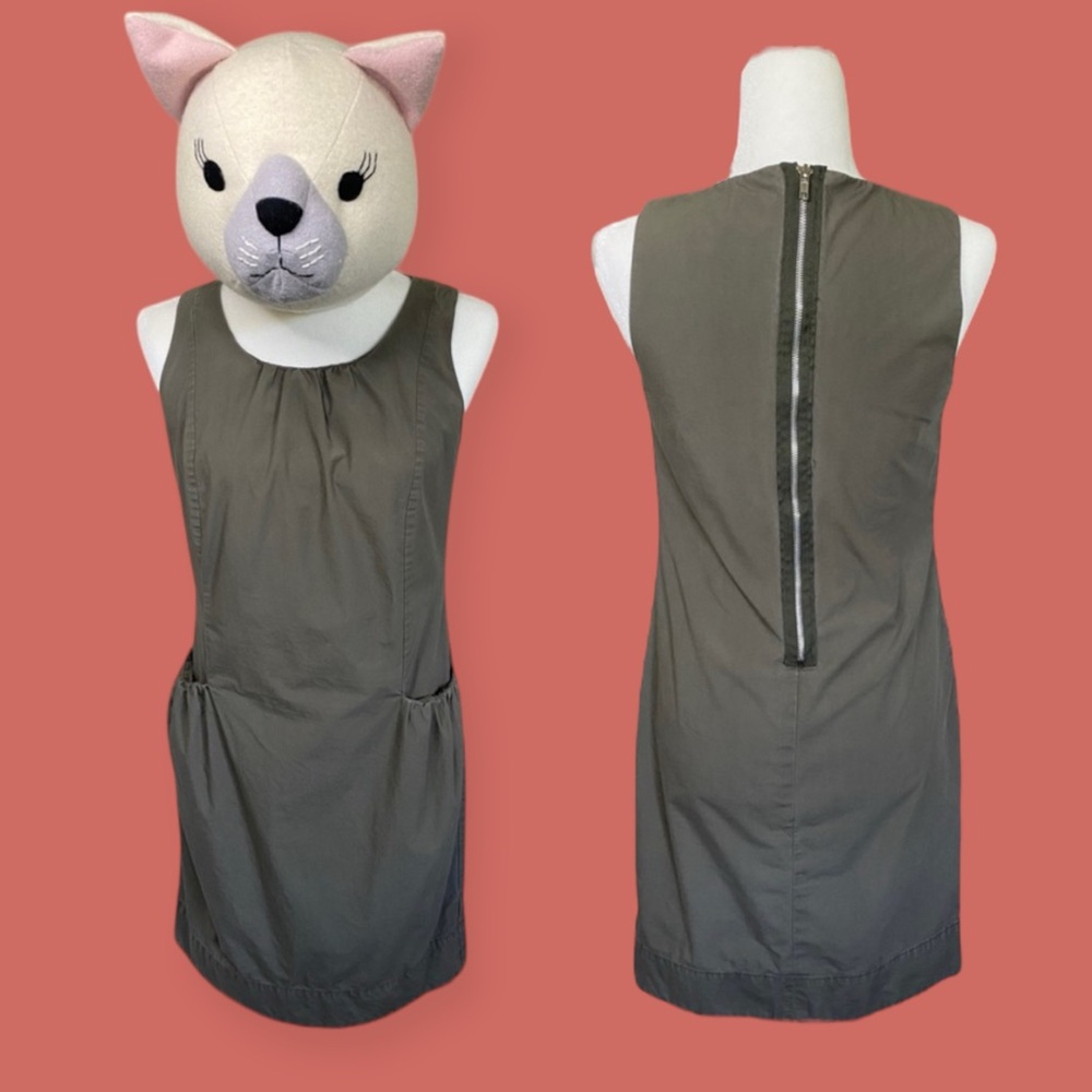 🫒 MOSSIMO SUPPLY TANK DRESS WITH POCKETS OLIVE GREEN SZ XS